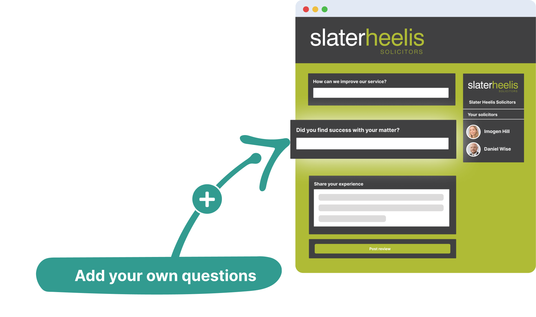 Custom questionnaire - add your own questions